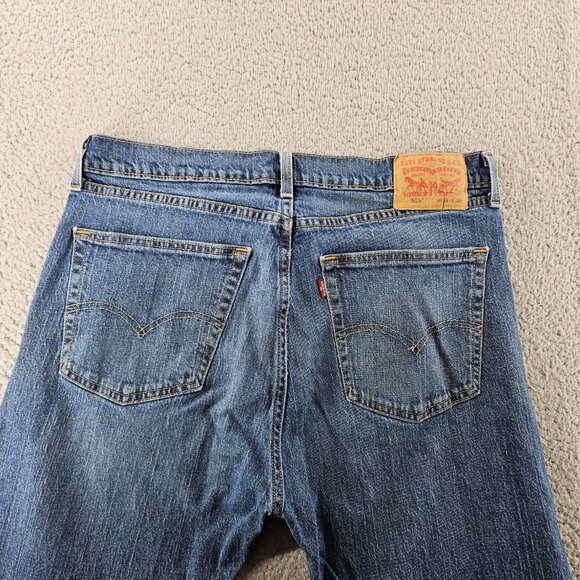 Levis Jeans Mens 36x30 505 Blue Straight Leg Zip Fly - Picture 14 of 16